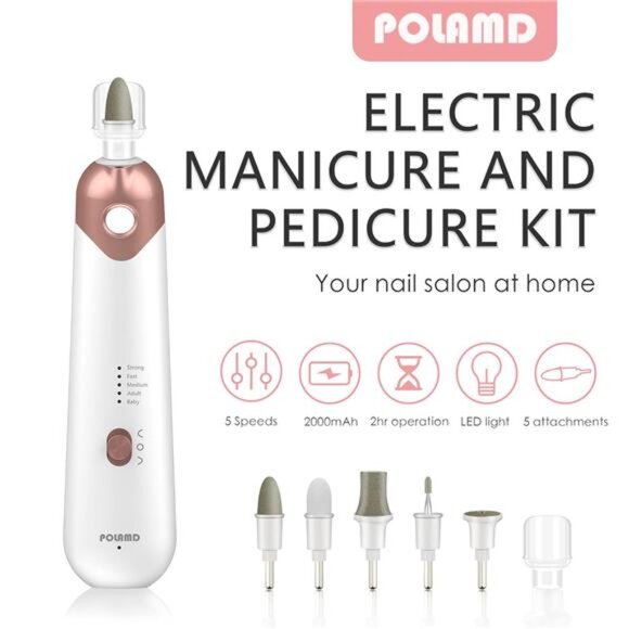 Professional Manicure Pedicure Kit, Electric Nail File Set, Cordless Electric - Picture 2 of 7